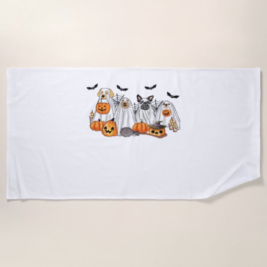 Honden in spookkostuums Halloween Classic T-Shirt Strandlaken (Voorkant)