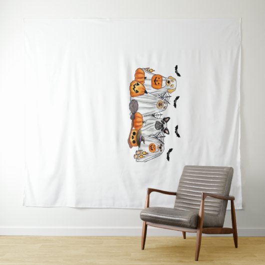 Honden in spookkostuums Halloween Classic T-Shirt Wandkleed (In Situ (horizontaal))