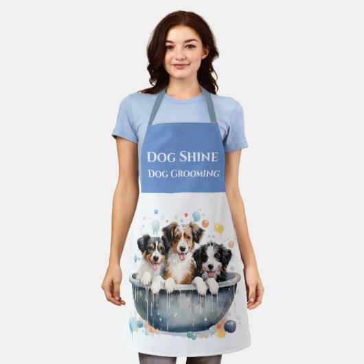 Honden in Tub Huisdier Diensten Verzorging Schort (Gedragen)