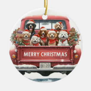 HONDEN IN VRACHTWAGEN Ornament