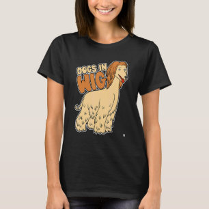 Honden in Wig Wig Fake Hair T-shirt
