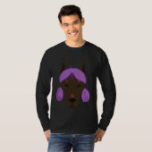 Honden in Wigs Funny Paarse Doberman T-shirt (Voorkant volledig)