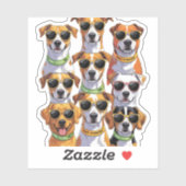 Honden in zonnebril Paws Gehydrateerd Sticker (Vel)