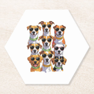 Honden in zonnebril Pootjes Gehydrateerd Kartonnen Onderzetters