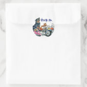 Honden inpakken ronde sticker (Tas)