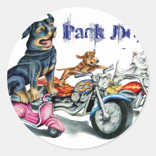 Honden inpakken ronde sticker (Voorkant)