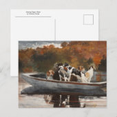 Honden jagen in Boat door Winslow Homer Briefkaart (Voorkant / Achterkant)