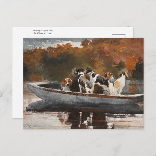 Honden jagen in Boat door Winslow Homer Briefkaart (Voorkant / Achterkant)