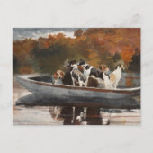 Honden jagen in Boat door Winslow Homer Briefkaart (Voorkant)