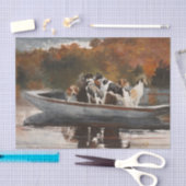 Honden jagen in Boat door Winslow Homer Tissuepapier (Craft)
