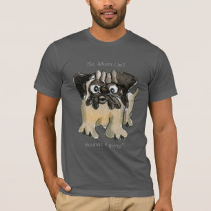 Honden je het? Cartoon Pug Dog Dark T shirt