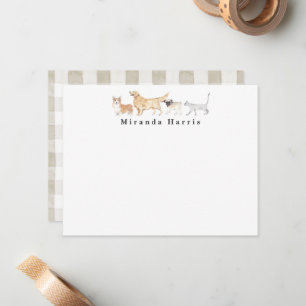Honden & Kat Persoonlijke Briefpapier Notitiekaart Notitiekaartje