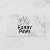 Honden Kat Schaar Line Art | Groomers Visitekaartje (Voorkant)