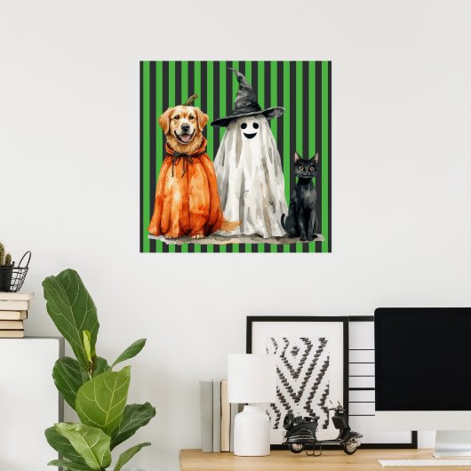 Honden & Katten Halloween Poster (Thuiskantoor)