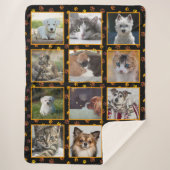 Honden Katten Herfst Paw Prints Aangepaste Fotocol Sherpa Deken (Voorkant)