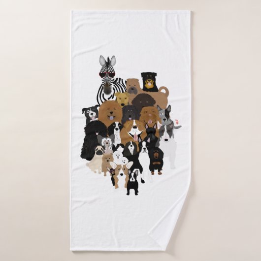 Honden, katten, kippen, handdoekset, Zebra Bad Handdoek (Badhanddoek)