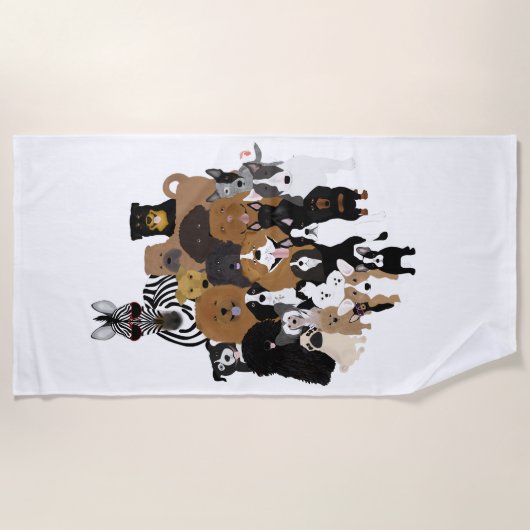 Honden, katten, kippen, Zebra keuken Strandlaken (Voorkant)