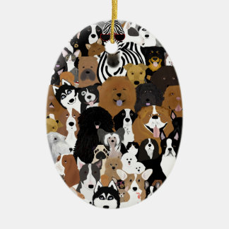 Honden, katten, kipsierplanten keramisch ornament