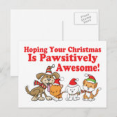Honden & katten Passief Geweldige Kerstmis Feestdagenkaart (Voorkant / Achterkant)