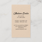 Honden & katten Pet Sitting Service Visitekaartje (Achterkant)