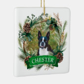Honden Kerst Krans Keramisch Ornament (Rechts)