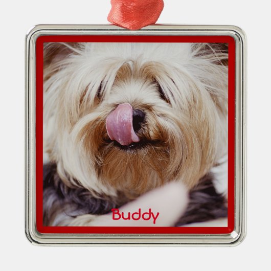 Honden Kerst Ornamente Metaal Aangepaste Foto Metalen Ornament (Voorkant)