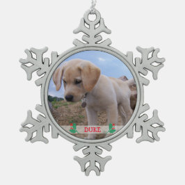 Honden Kerst Ornamente Tin Gepersonaliseerd Foto Sneeuwvlok Ornament