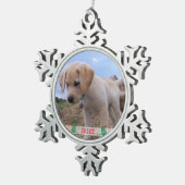 Honden Kerst Ornamente Tin Gepersonaliseerd Foto Tin Sneeuwvlok Ornament (Rechts)