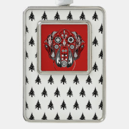 Honden Kerstanhanger Verzilverd Omlijst Ornament