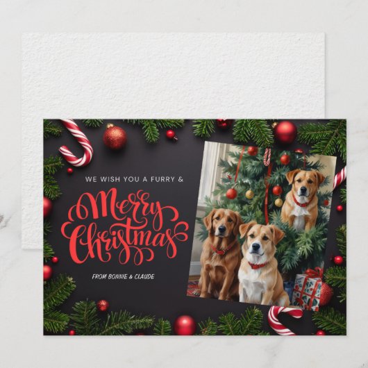 Honden kerstkaart (Voorkant / Achterkant)