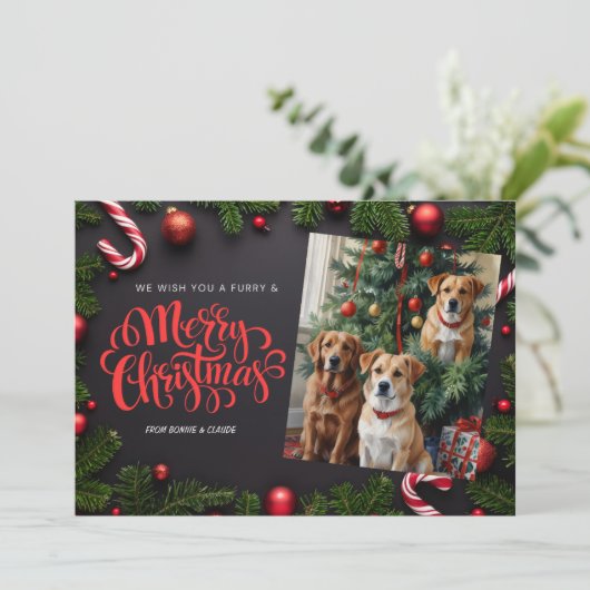 Honden kerstkaart (Staand voorkant)