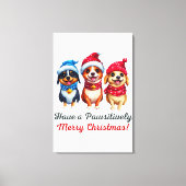 Honden Kerstmis Canvas Afdruk (Voorkant)