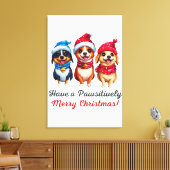 Honden Kerstmis Canvas Afdruk (Insitu (Woonkamer))