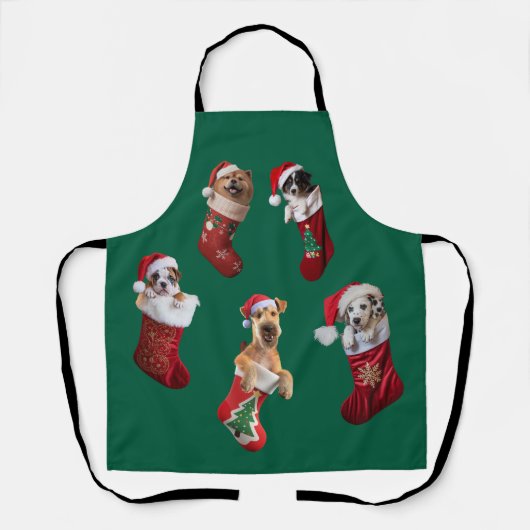 Honden Kerstmuts Schort (Voorkant)