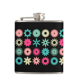 Honden - Kleuren 01 - op zwart Heupfles