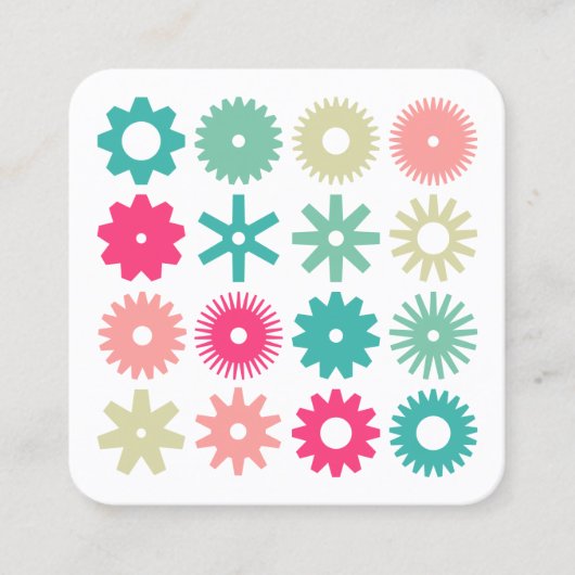 Honden - Kleuren op wit Vierkante Visitekaartje (Voorkant)