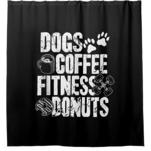 Honden Koffie Ness Donuts Gym Foodie Workout Ness Douchegordijn