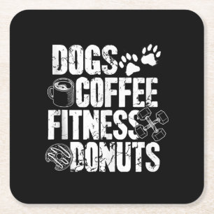 Honden Koffie Ness Donuts Gym Foodie Workout Ness Kartonnen Onderzetters