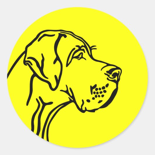 Honden kop Logosticker Ronde Sticker (Voorkant)