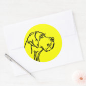 Honden kop Logosticker Ronde Sticker (Envelop)
