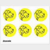 Honden kop Logosticker Ronde Sticker (Vel)
