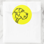 Honden kop Logosticker Ronde Sticker (Tas)