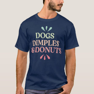 Honden kuiltjes en donuts familie retro t-shirt