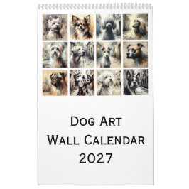 Honden Kunst Wandkalender 2027, Artistieke Hondenp Kalender