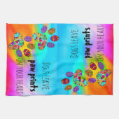 Honden Laat Paw Prints Op Uw Hart Keuken Handdoek (Horizontaal)