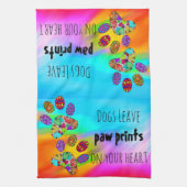 Honden Laat Paw Prints Op Uw Hart Keuken Handdoek (Verticaal)