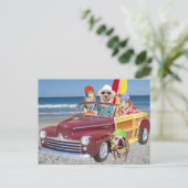 Honden/laboratoria op de strand in een wei briefkaart (Staand voorkant)