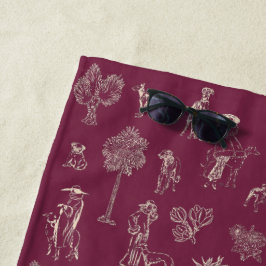 Honden Lady Toile de Jouy Bourgogne Kleur Strandlaken