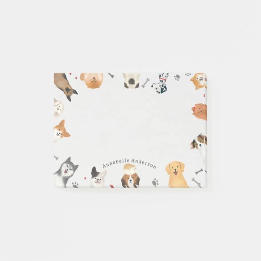 Honden langs de grenzen na de introductie post-it® notes (Voorkant)