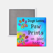 Honden laten de Wapenafdrukken op uw hartmagneet s Magneet (Voorkant / Achterkant)